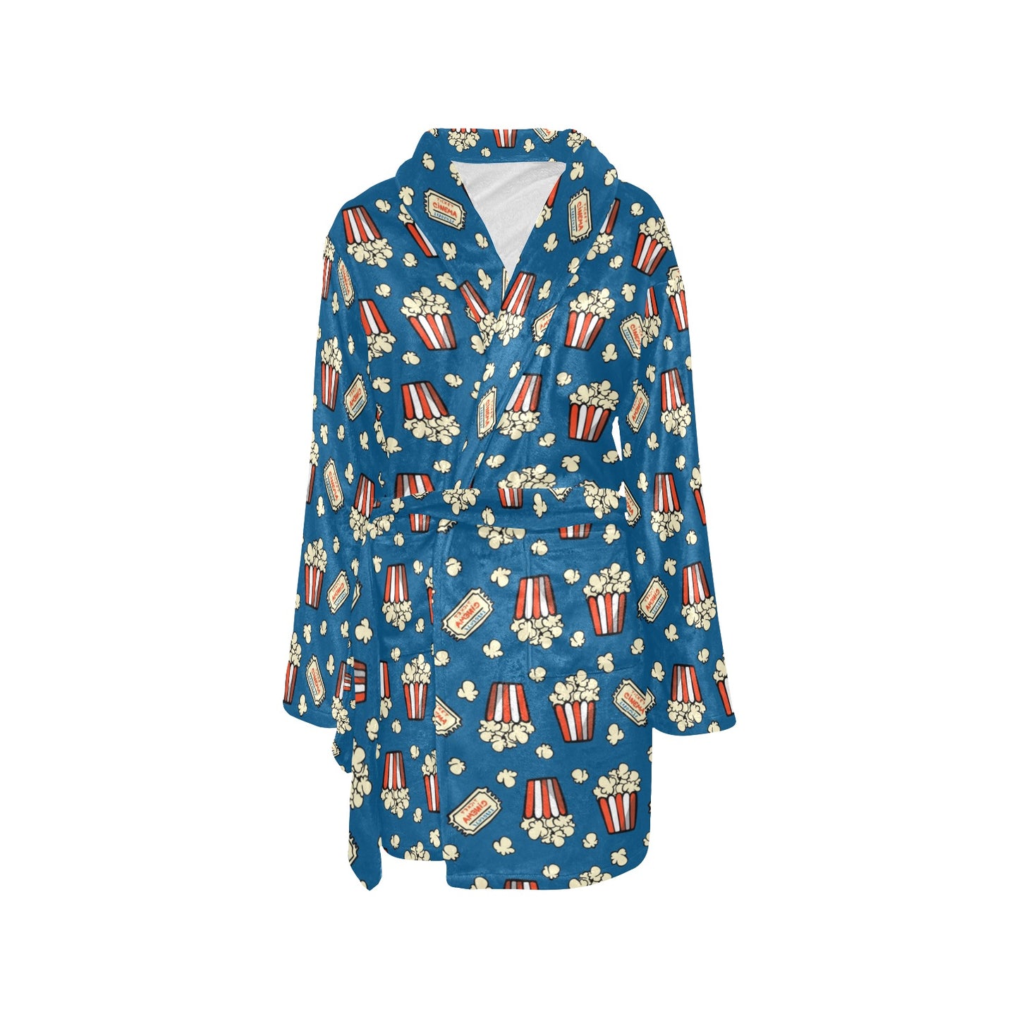Popcorn Pattern Print Design A03 Women's Fleece Robe