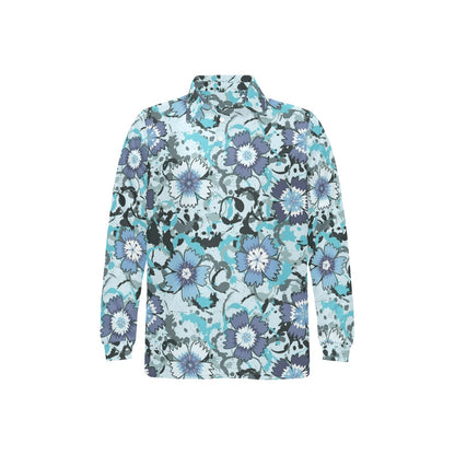 Carnations Pattern Print Design CN04 Long Sleeve Polo Shirt For Men's