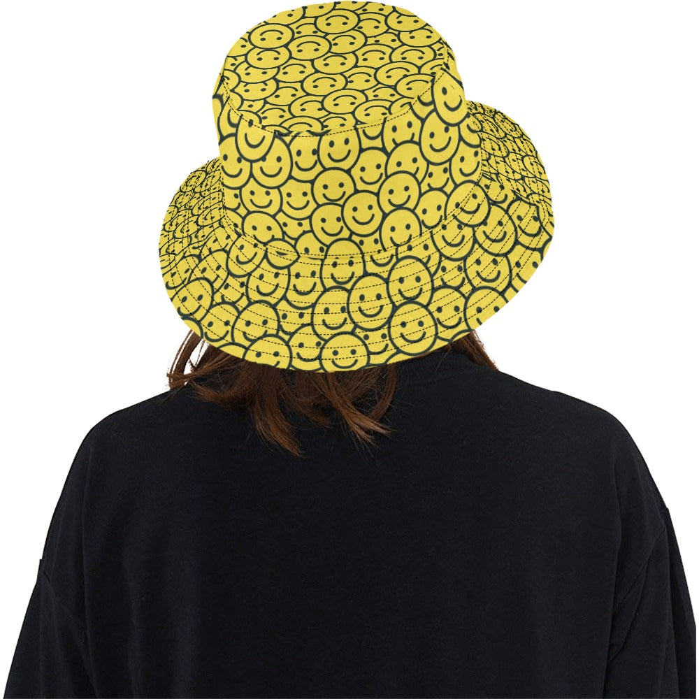 Smiley Face Emoji Print Design LKS302 Unisex Bucket Hat
