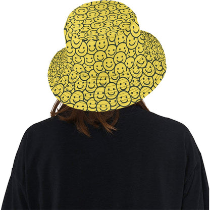 Smiley Face Emoji Print Design LKS302 Unisex Bucket Hat