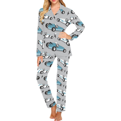 Racing Vintage Pattern Print Design A02 Women's Long Pajama Set