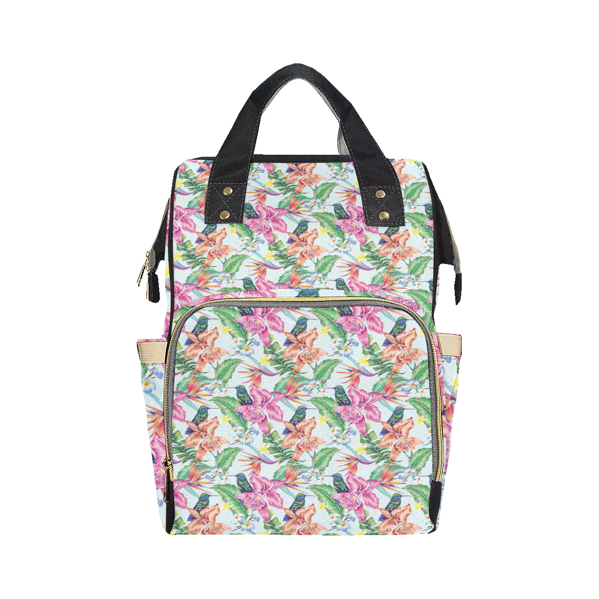 Hummingbird Tropical Pattern Print Design 05 Diaper Bag Backpack