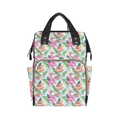 Hummingbird Tropical Pattern Print Design 05 Diaper Bag Backpack