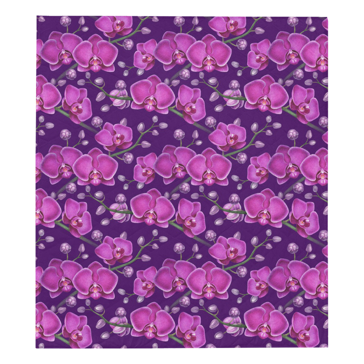 Orchid Purple Pattern Print Design OR02 Premium Quilt