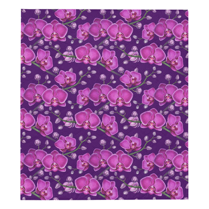 Orchid Purple Pattern Print Design OR02 Premium Quilt