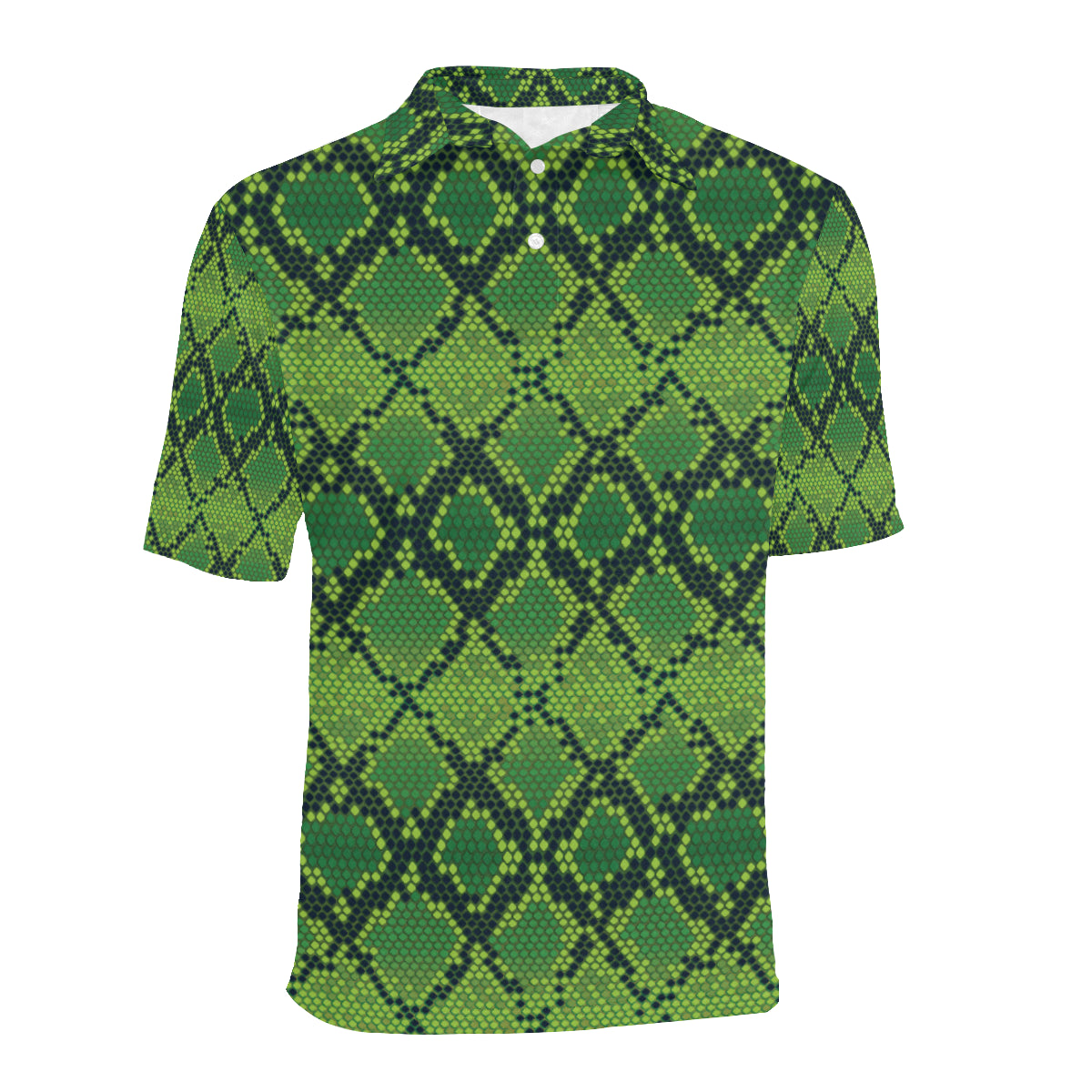 Python Green Pattern Print Design A01 Men Polo Shirt
