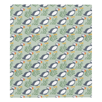 Puffin Pattern Print Design A04 Premium Quilt