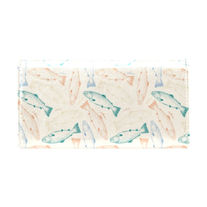 Salmon Fish Print Design LKS305 Women's Trifold Wallet