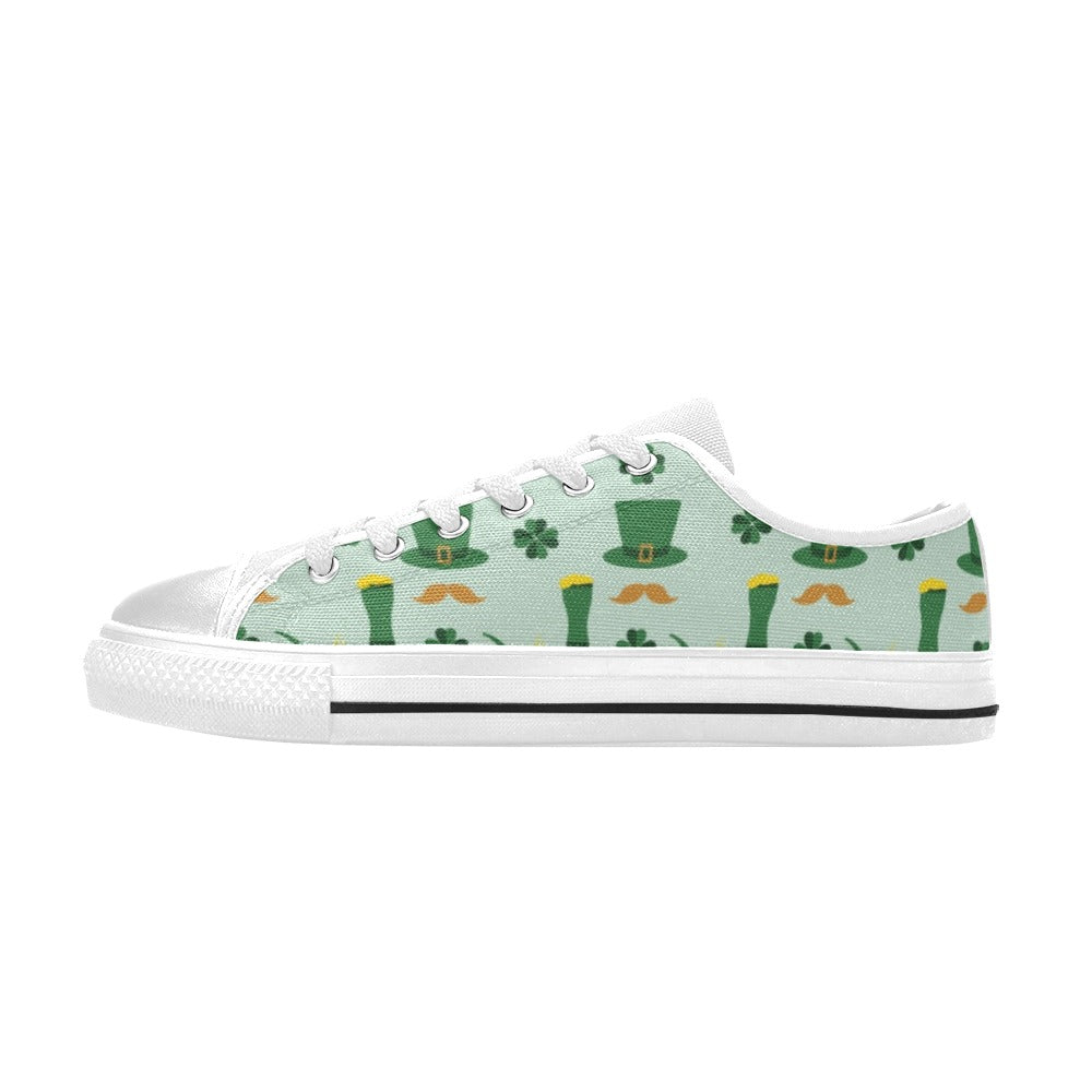 St Patricks Day Print Design LKS304 Women's White Low Top Shoes