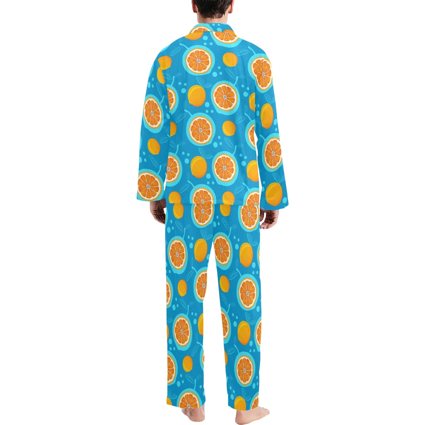 Grapefruit Pattern Print Design GF03 Men's Long Pajama Set