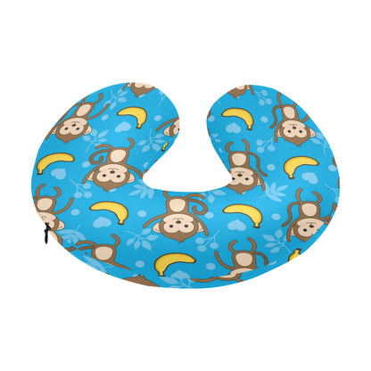 Monkey Pattern Print Design 05 U-Shaped Travel Neck Pillow