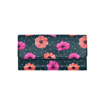 Anemone Pattern Print Design AM08 Women's Trifold Wallet