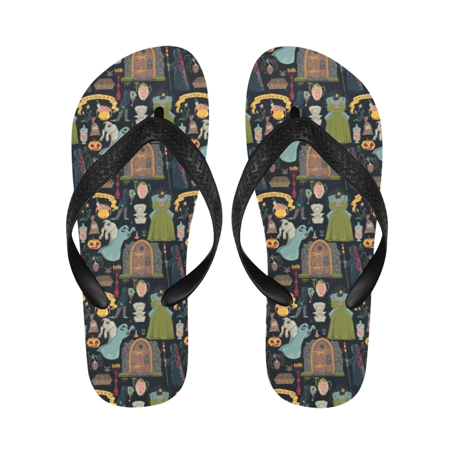Creepy Halloween Print Design LKS304 Flip Flops