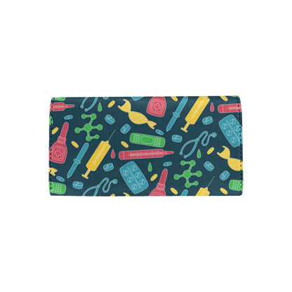 Phlebotomist Pattern Print Design A03 Women's Trifold Wallet