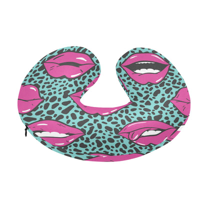 Lip Pattern Print Design 04 U-Shaped Travel Neck Pillow