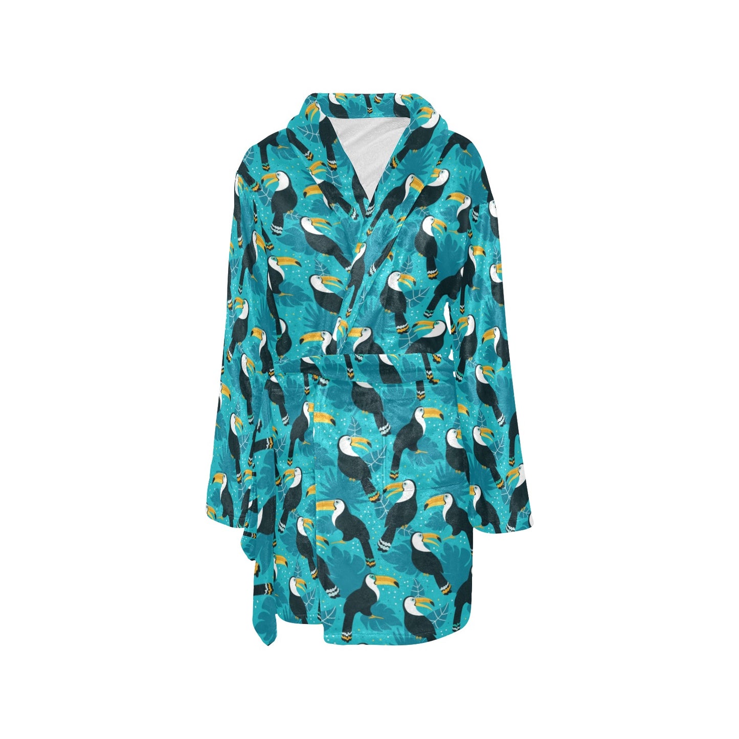 Toucan Parrot Pattern Print Women's Fleece Robe