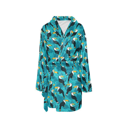 Toucan Parrot Pattern Print Women's Fleece Robe