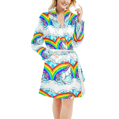 Unicorn Rainbow Women's Fleece Robe