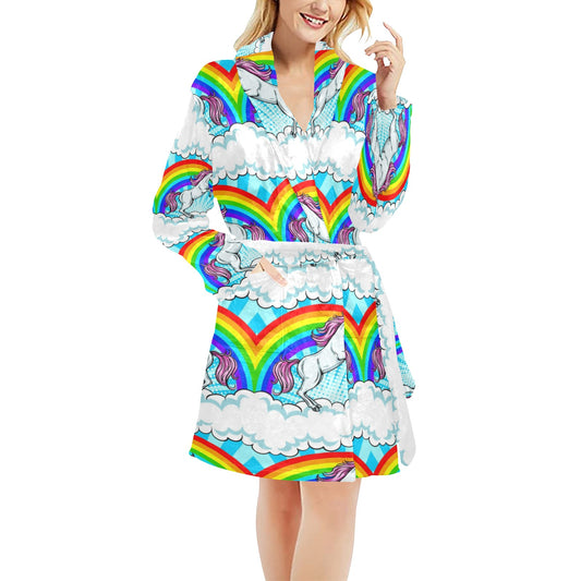Unicorn Rainbow Women's Fleece Robe