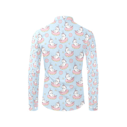 Unicorn Print Design LKS303 Men's Long Sleeve Dress Shirt