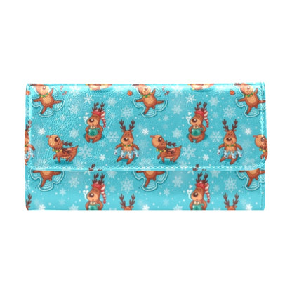 Reindeer Print Design LKS402 Women's Trifold Wallet