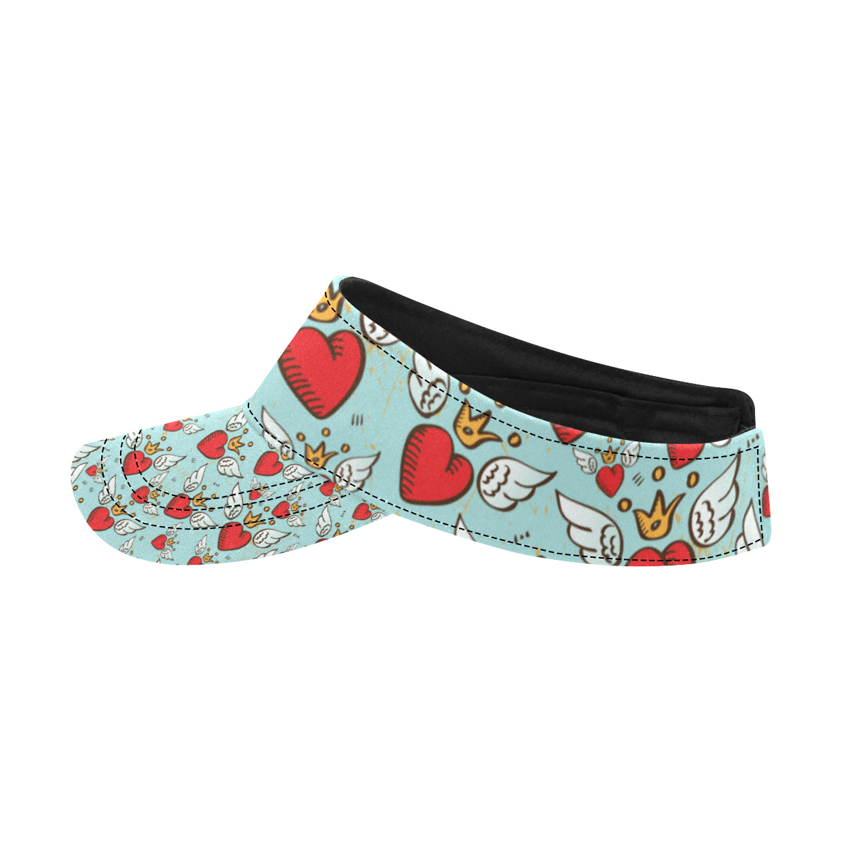 Angel Wings Heart Pattern Print Design 02 Unisex Sun Visor
