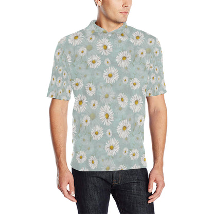 Daisy Pattern Print Design DS012 Men Polo Shirt