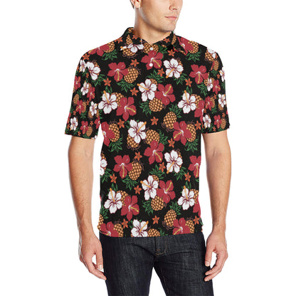 Hawaiian Themed Pattern Print Design H013 Men Polo Shirt