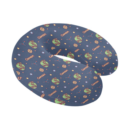 Cancer Zodiac Pattern Print Design 03 U-Shaped Travel Neck Pillow