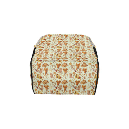 Western Cowboy Design Pattern Diaper Bag Backpack