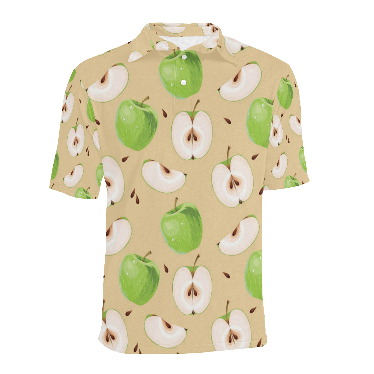 Apple Pattern Print Design AP07 Men Polo Shirt