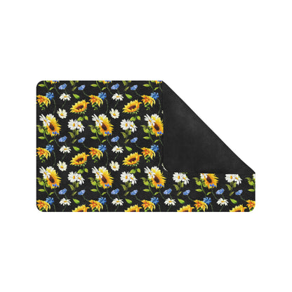 Sunflower Chamomile Bright Color Print Rubber Doormat