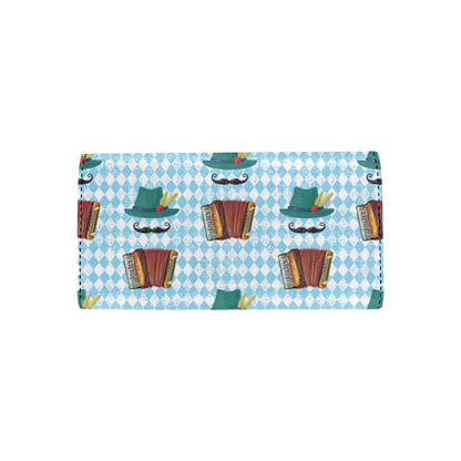 Accordion Mustache Pattern Print Design 01 Women's Trifold Wallet