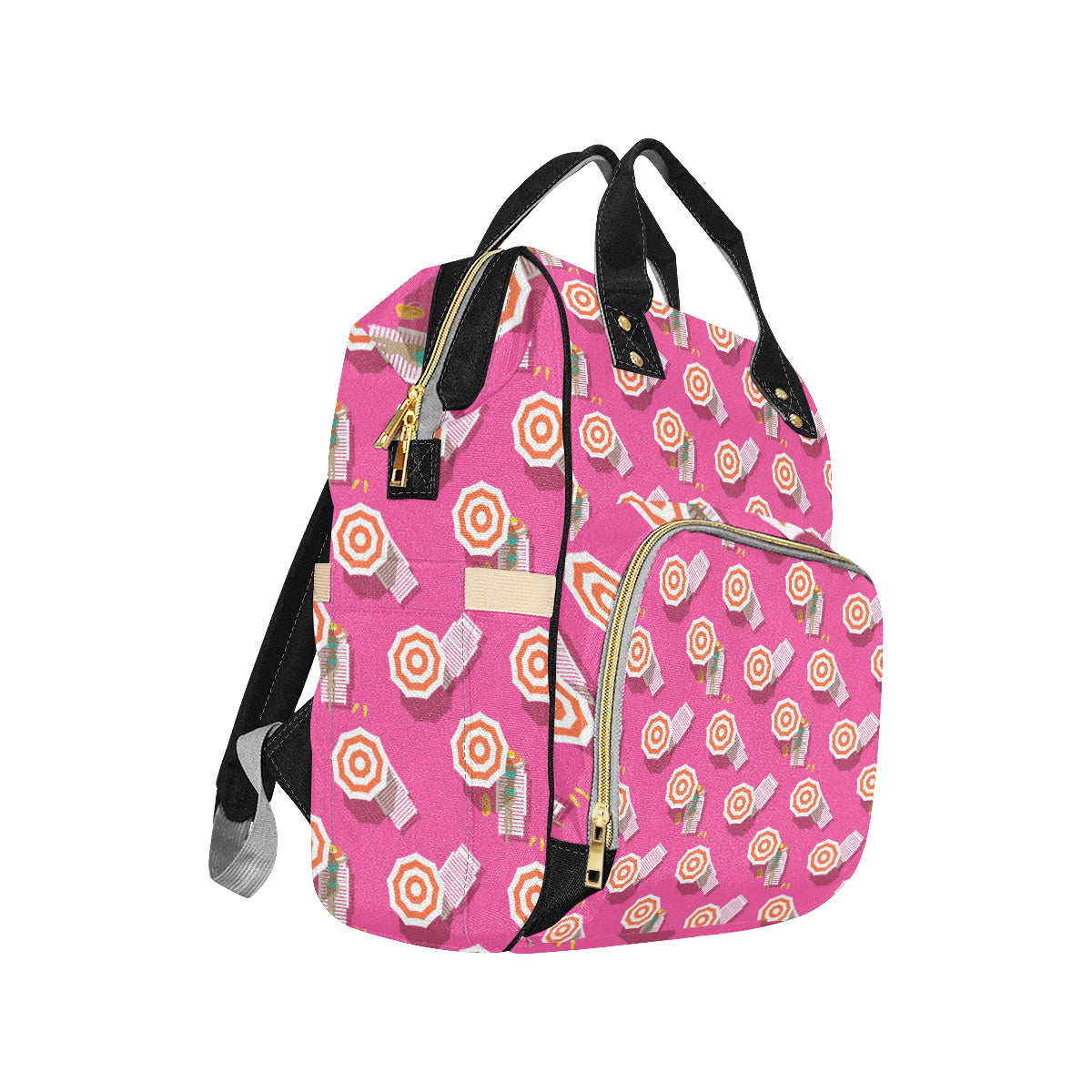 Beach Top View Umbrella Theme Diaper Bag Backpack