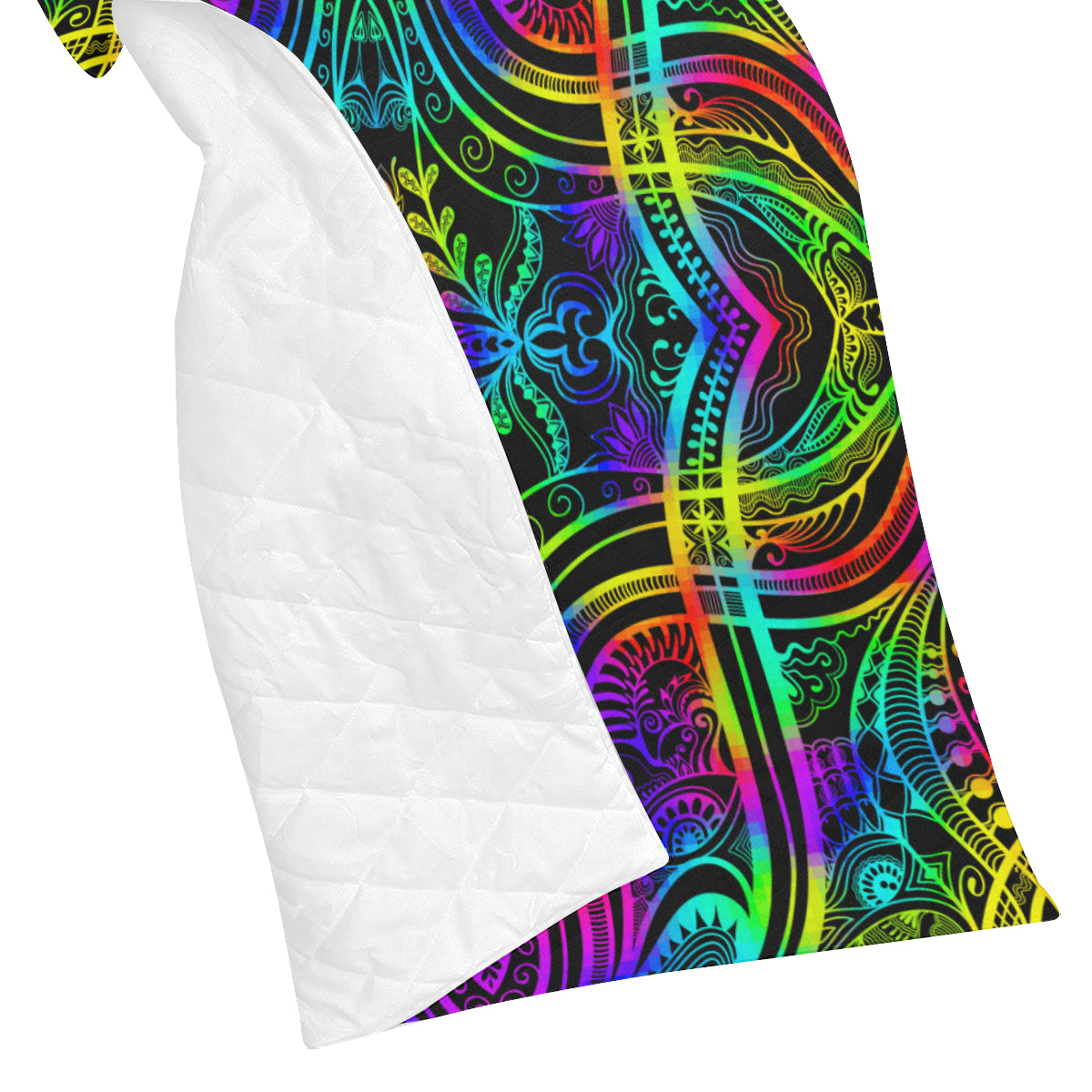 Neon Trible Rainbow Pattern Print Design A01 Premium Quilt