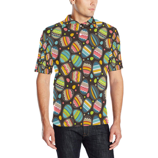Easter Eggs Pattern Print Design RB03 Men Polo Shirt
