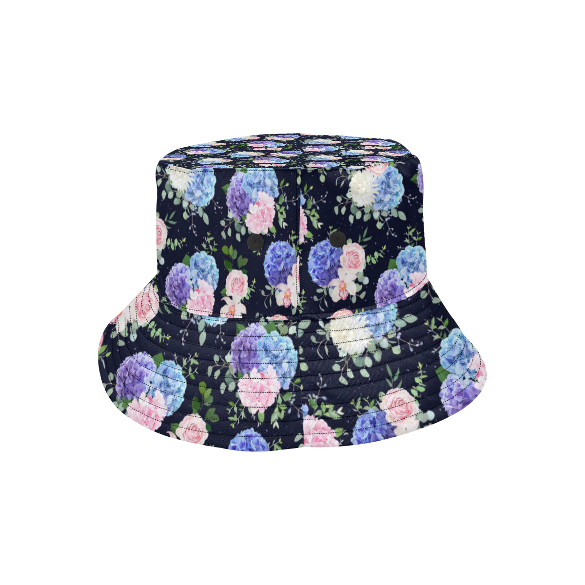 Hydrangea Pattern Print Design HD01 Unisex Bucket Hat