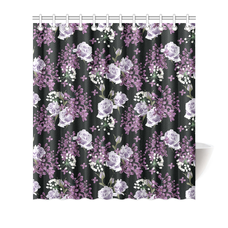 Lilac Pattern Print Design LI04 Shower Curtain