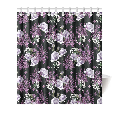 Lilac Pattern Print Design LI04 Shower Curtain