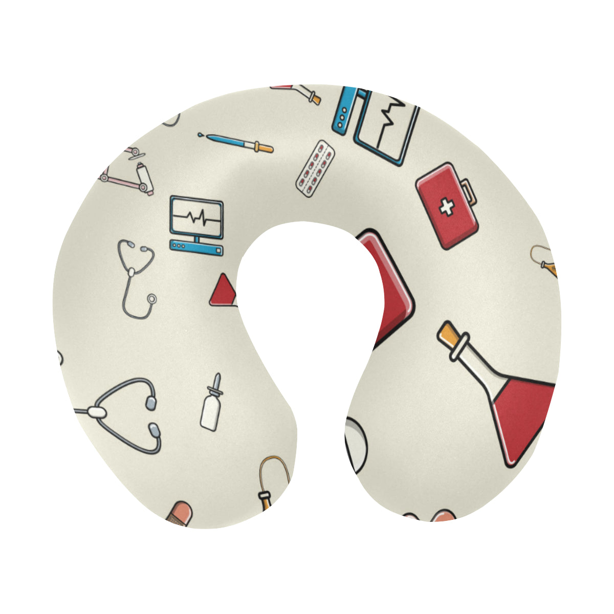 Nurse Pattern Print Design A04 U-Shaped Travel Neck Pillow