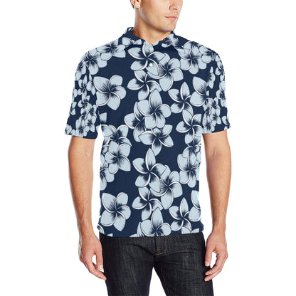 Plumeria Pattern Print Design A02 Men Polo Shirt