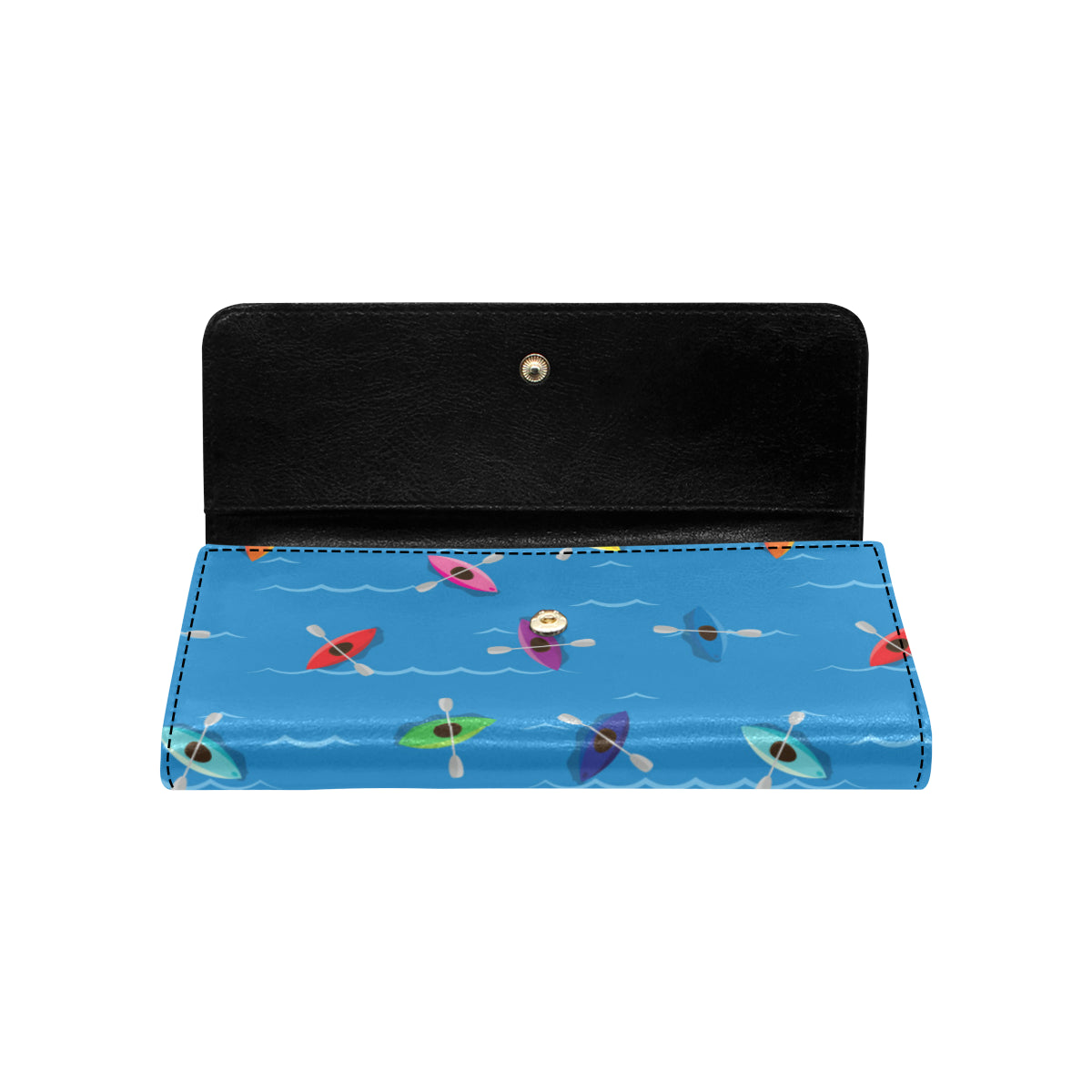 Kayak Pattern Print Design 03 Women's Trifold Wallet