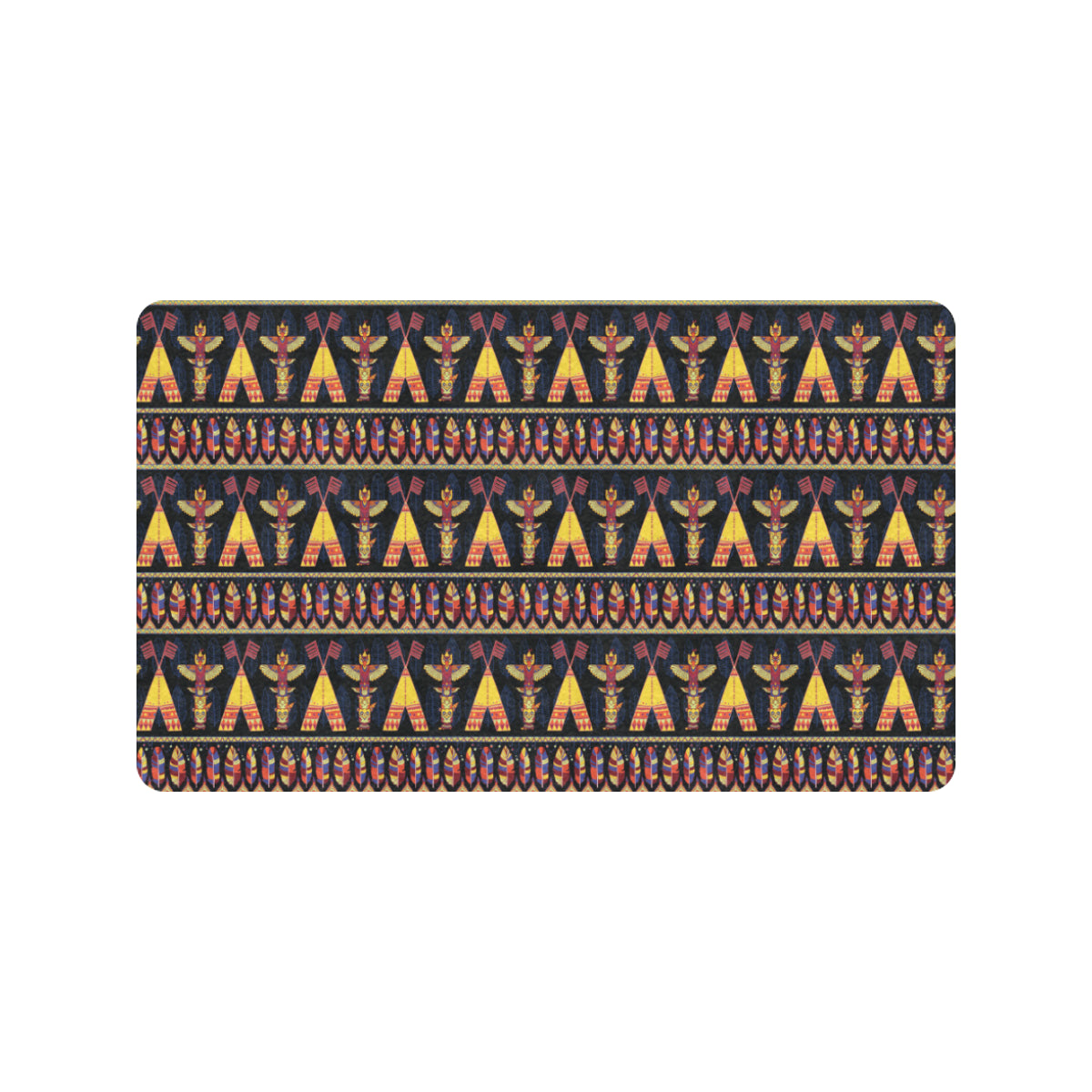 Totem Pole Design Rubber Doormat