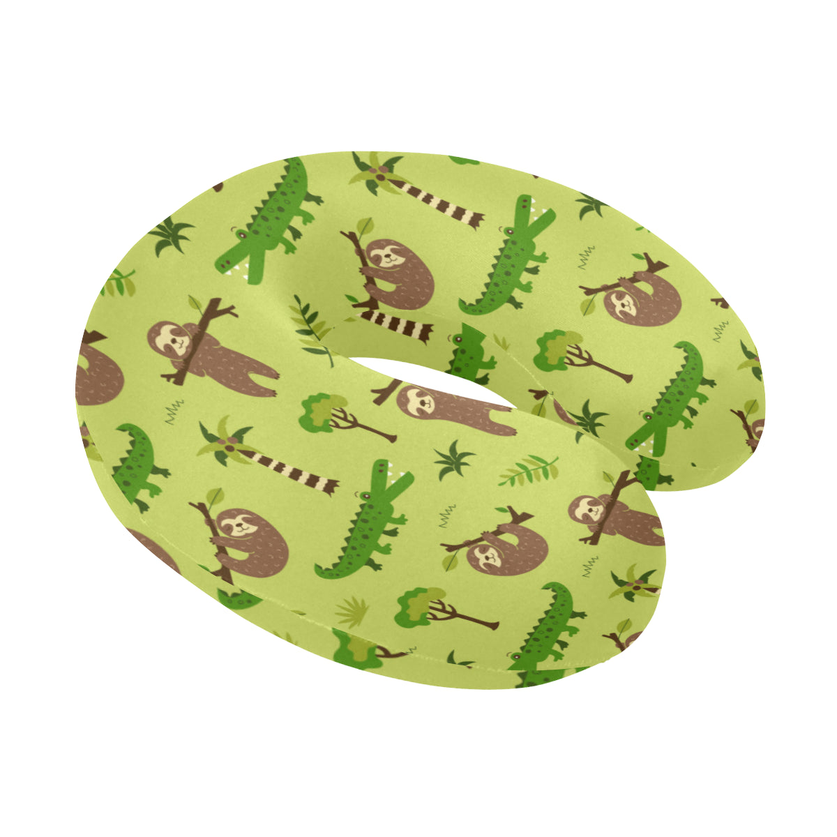 Alligator Pattern Print Design 04 U-Shaped Travel Neck Pillow