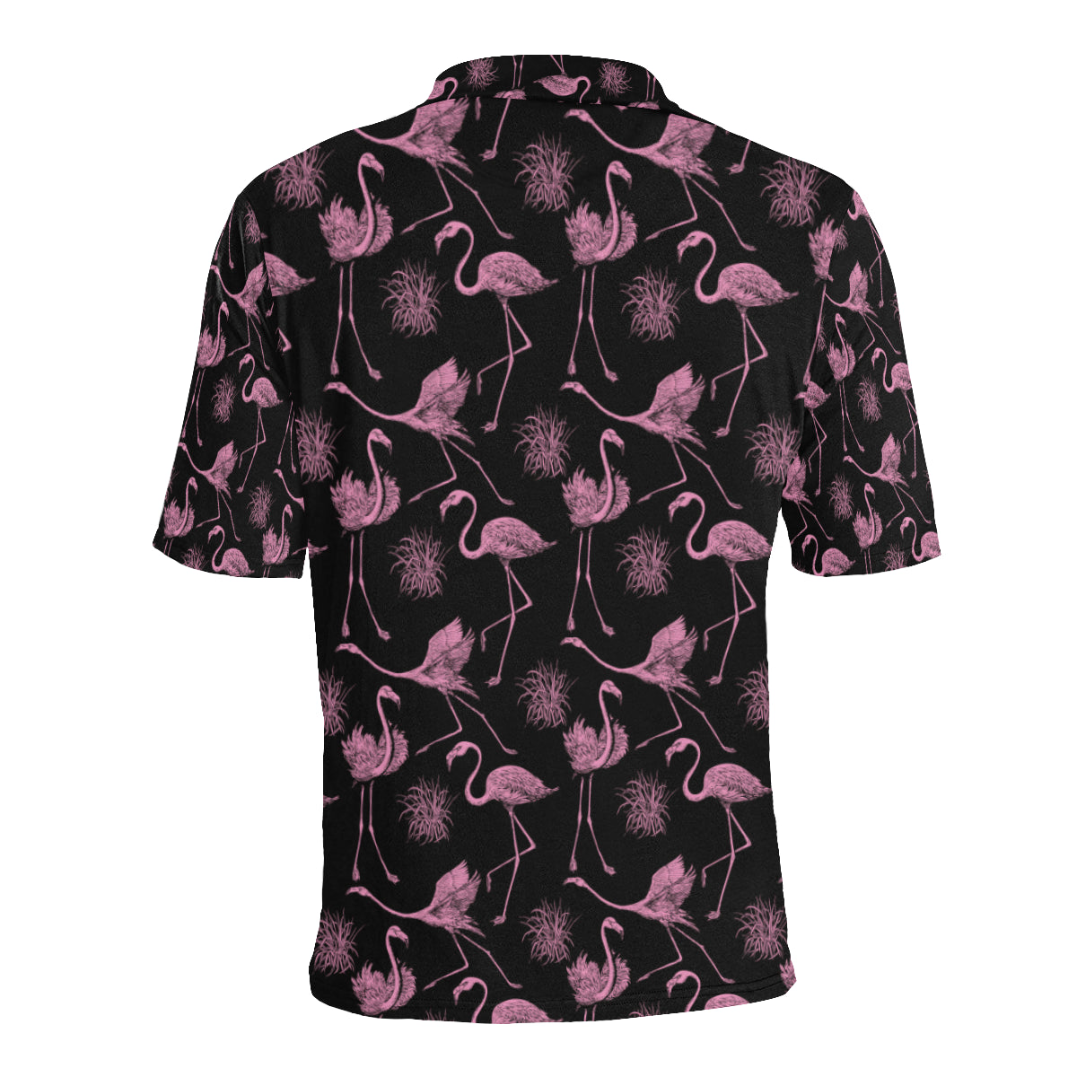 Flamingo Pink Print Pattern Men Polo Shirt