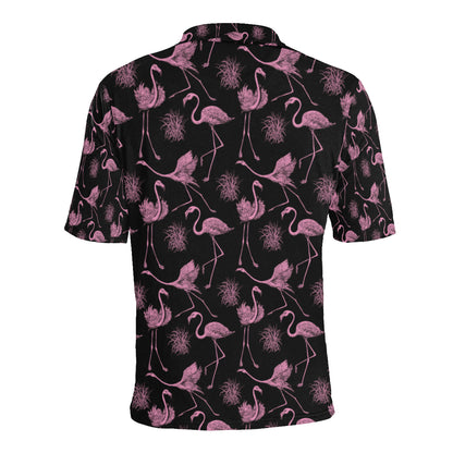 Flamingo Pink Print Pattern Men Polo Shirt