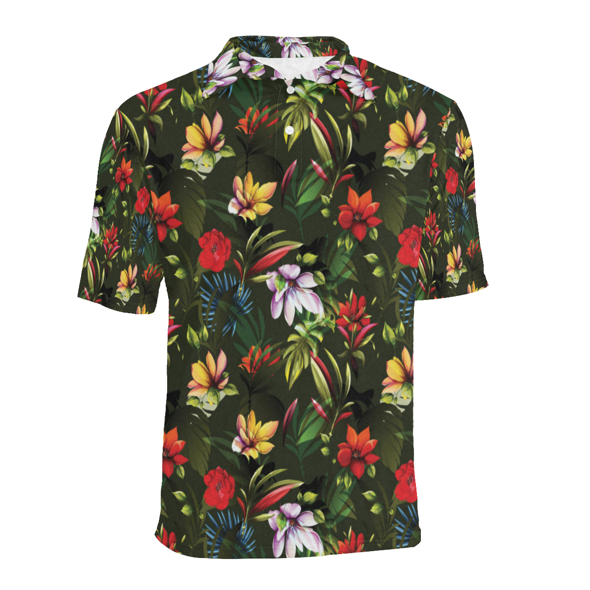 Magnolia Pattern Print Design 02 Men Polo Shirt