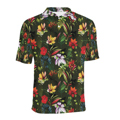 Magnolia Pattern Print Design 02 Men Polo Shirt