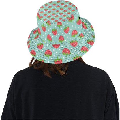 Strawberry Pattern Print Design SB06 Unisex Bucket Hat