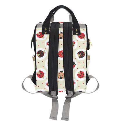 Ladybug Pattern Print Design 03 Diaper Bag Backpack